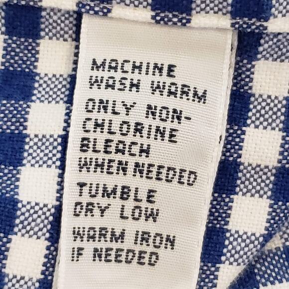 Polo Ralph Lauren Shirt Oxford Mens Medium 16 Blue Gingham Check LS Button Down - Picture 10 of 10